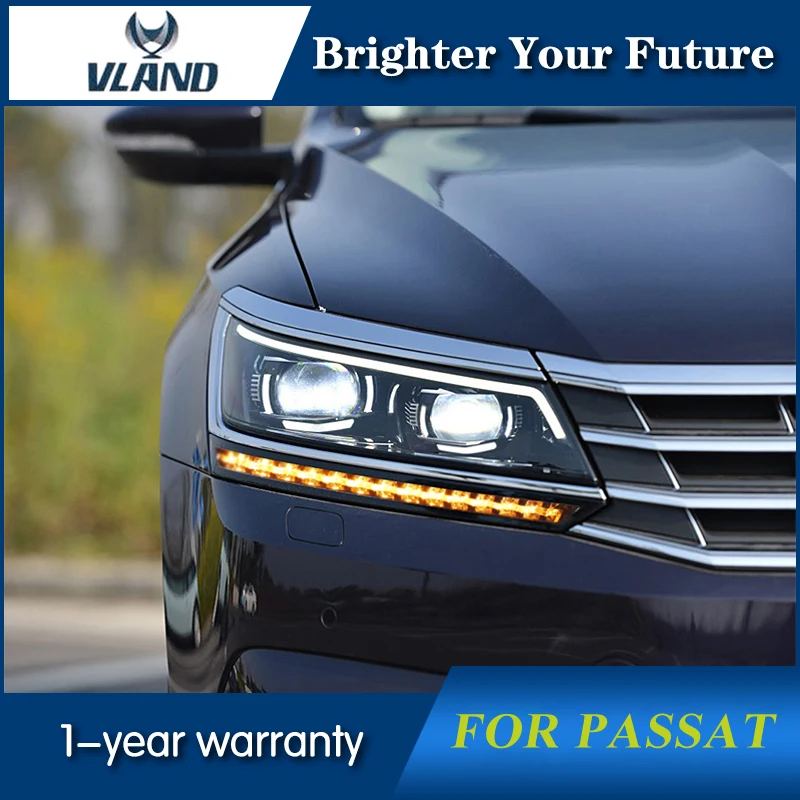Автомобильные передние фары для VW Passat B8 2015 2016 2017 2018 2019 двухлучевой объектив