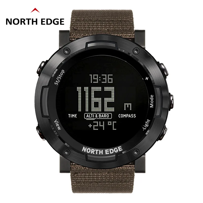 Мужские спортивные часы NORTH EDGE альтиметр барометр компас термометр шагомер с