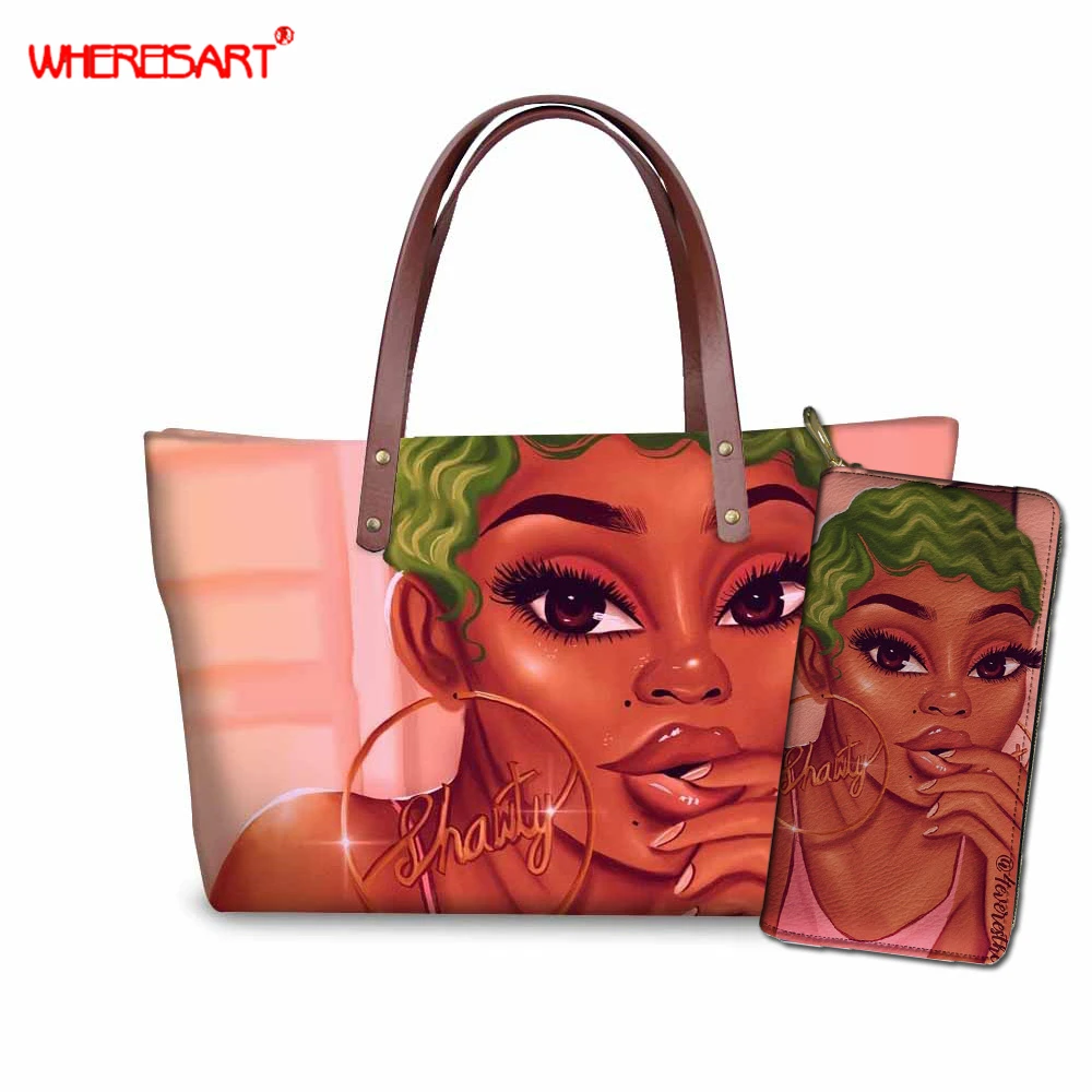 WHEREISART женские сумки африканские черные для девушек волшебные повседневные сумка