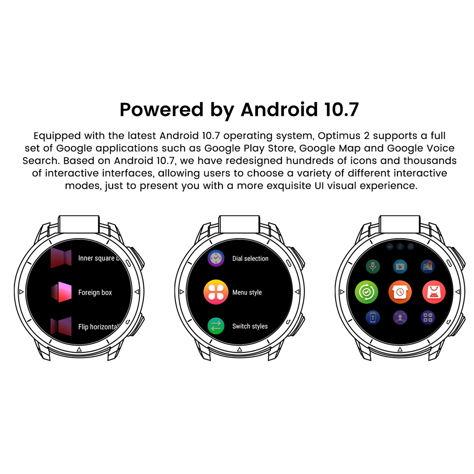 Смарт-часы KOSPET Optimus 2 Android 10 7 4 + 64 ГБ камера 13 МП 2260 мА · ч 4G WiFi GPS