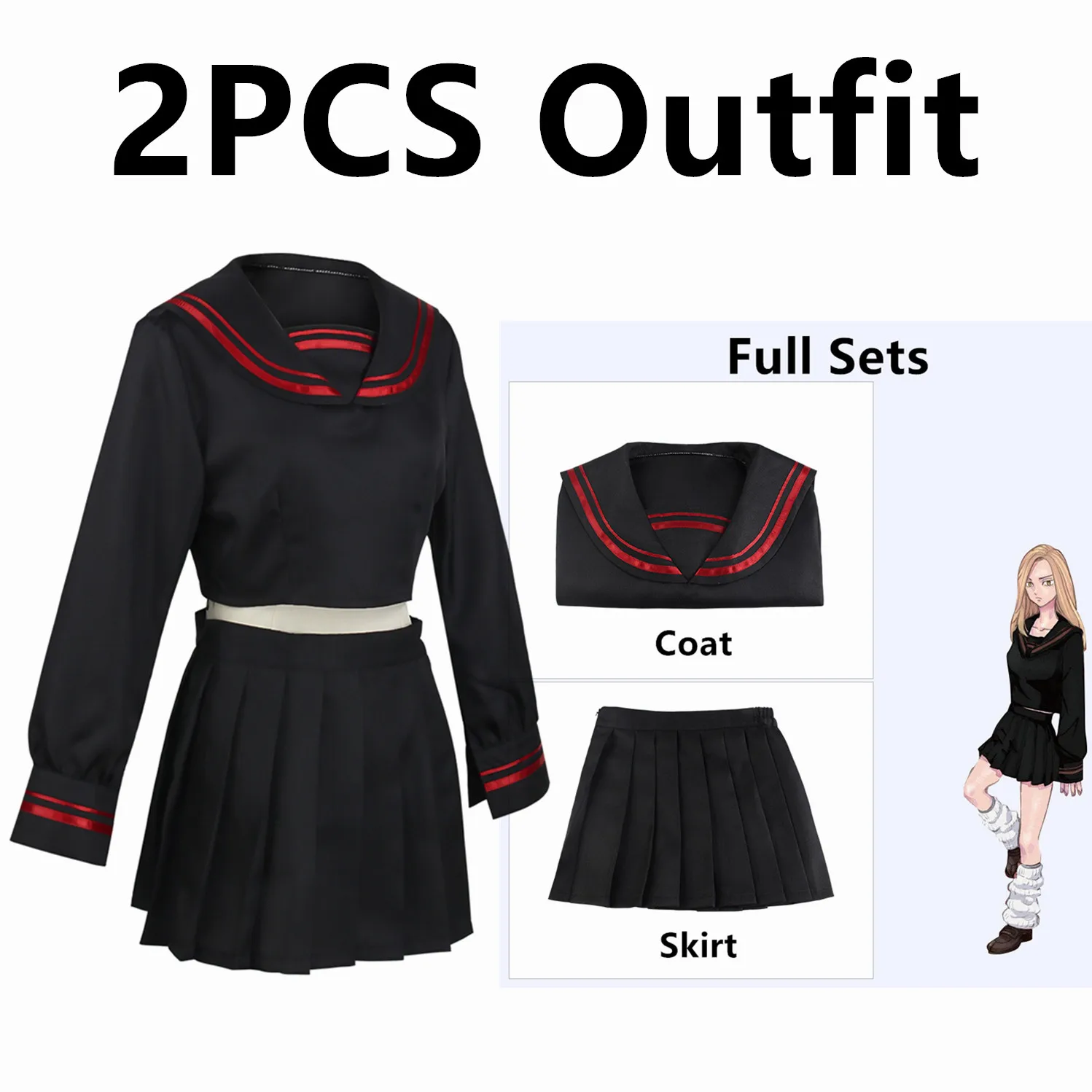 

Костюм для косплея из аниме «Токийский мстители», косплей-костюм Сиба-юзуха, школьная форма с матросским принтом, костюм для девочек и женщи...