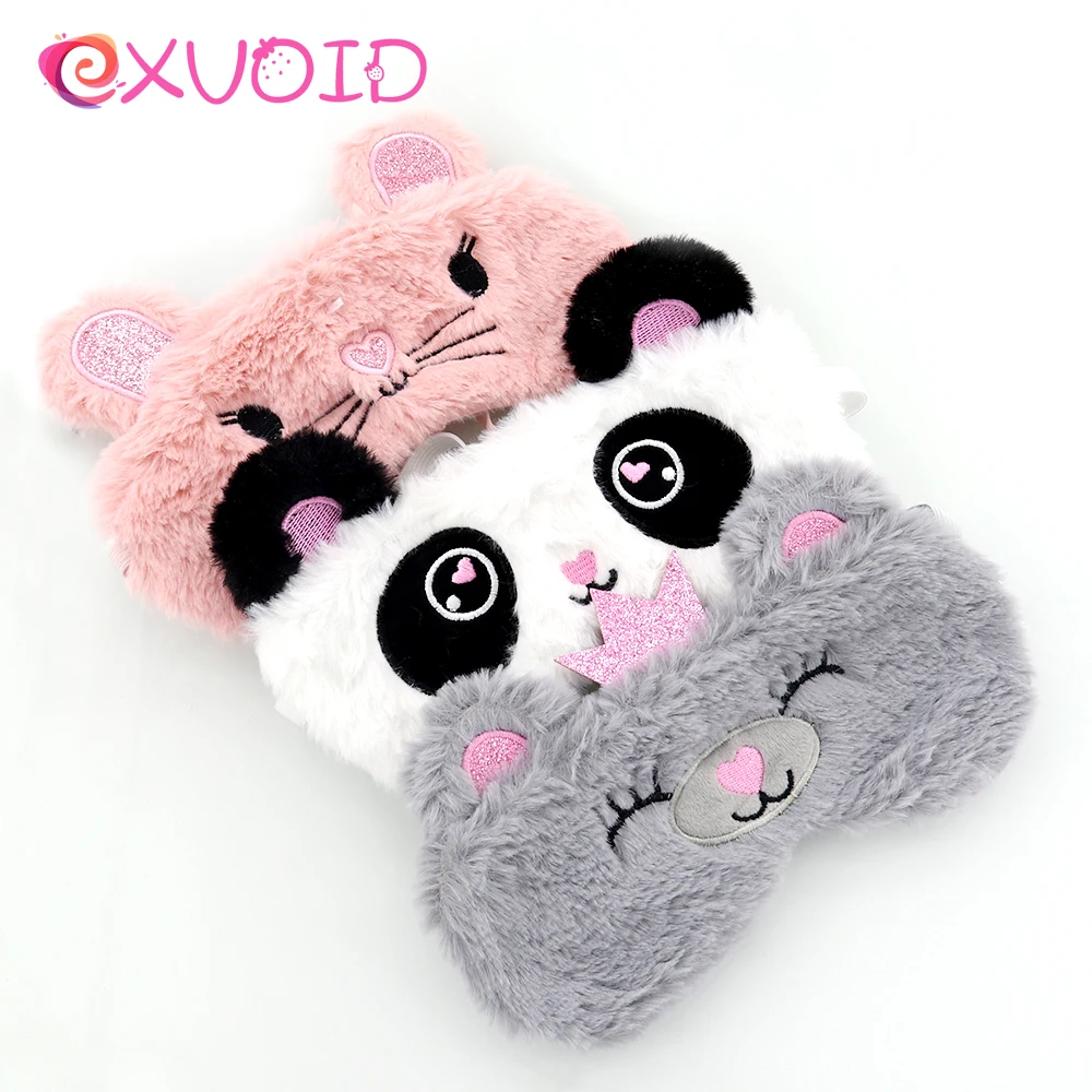 

EXVOID Sleeping Aid Eyes Mask Christmas Gift Cotton Eye Cover Cartoon Animal Panda Eye Patch 1PCS Eyepatch Travel Relax