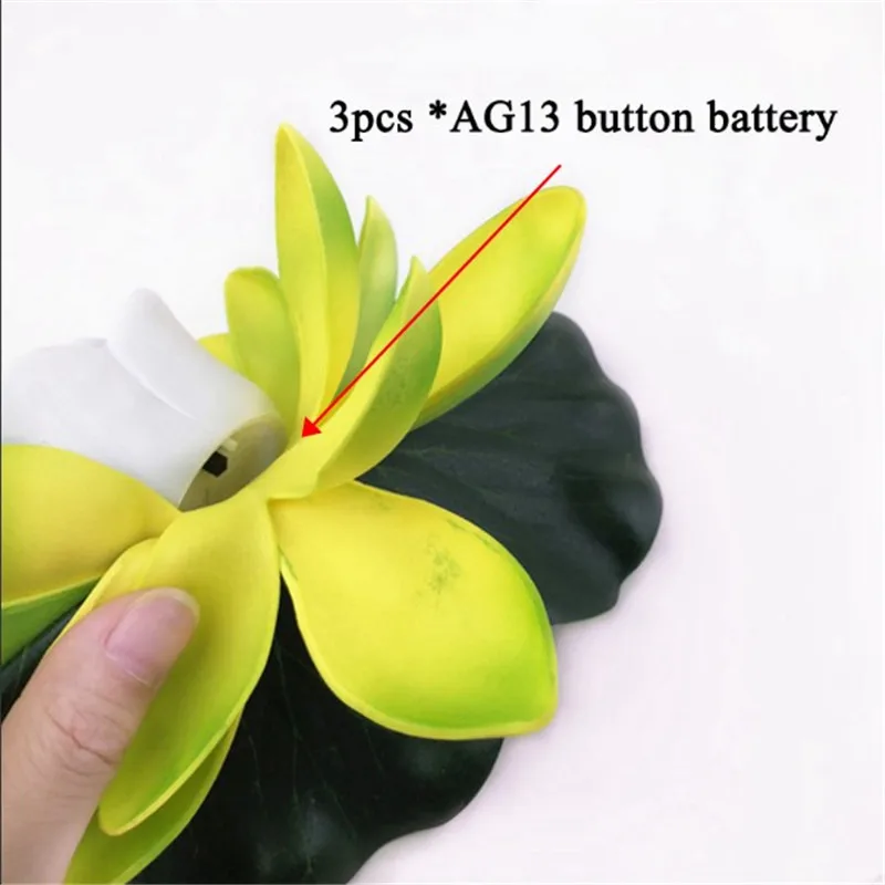 Светильник LED ночной лотос искусственная плавающая лампа фейковый водяной лилия цветок садовый бассейн пруд фонтан декор Жардин 18-28 см включен