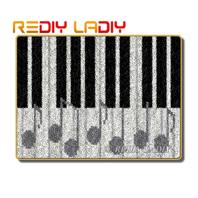 Набор крючков с застежкой вязаный ковер рисунком пианино акриловая пряжа