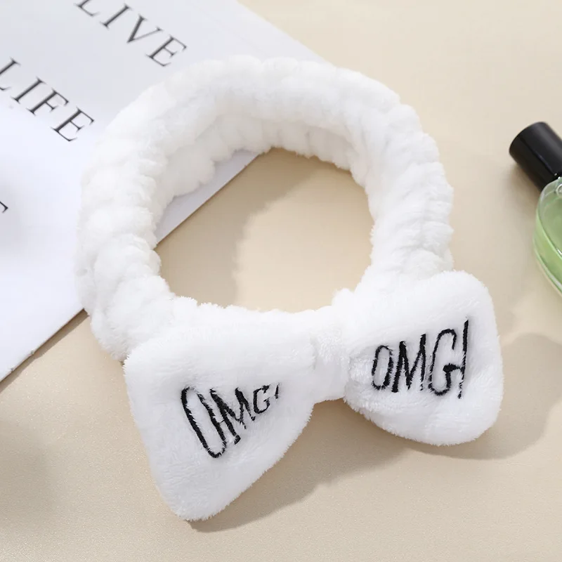 С надписью OMG из флиса кораллового цвета с мягкой повязки для волос женщин и