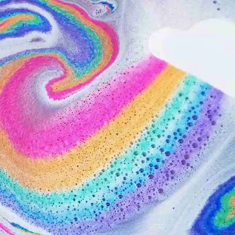 

Natural skin care cloud rainbow bath ball essential bath explosion oil bubble ball ball bath rainbow cloud salt G6Z0