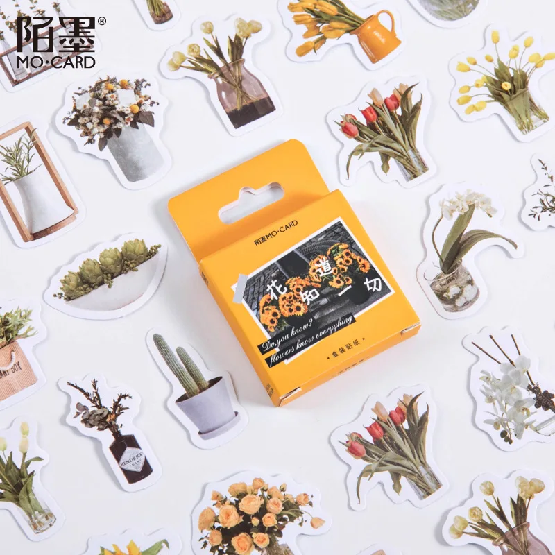 

45pcs/box About Flowers Story Decorative Adhesive Tape Masking Tape For Stickers Scrapbooking DIY Stationery Tape