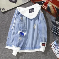 2021 new denim coat mens spring and autumn fashion autumn and winter jacket slim handsome loose clothes mens clothing