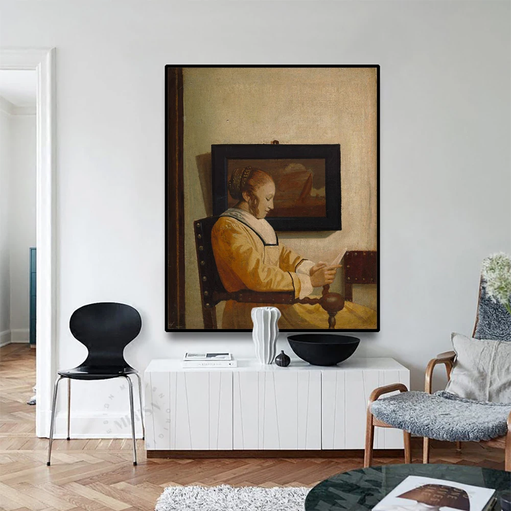 Картина на холсте картина маслом Молодая женщина Чтение йоханнесс