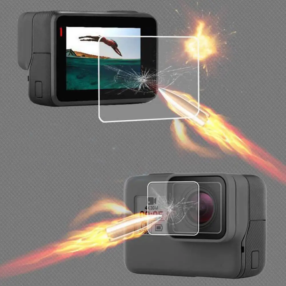 Закаленное стекло Защитная крышка чехол для объектива Защита ЖК экрана GoPro Go pro