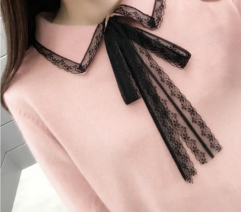 

2020 new women's spring clothes Lace pullover sweater with a fairy base sweater loose western style top