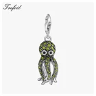 Очаровательная подвеска зеленого осьминога 925 стерлингового серебра браслет шарма 2020 новые изысканные ювелирные изделия Dazzle фестиваль океана подарок для женщин