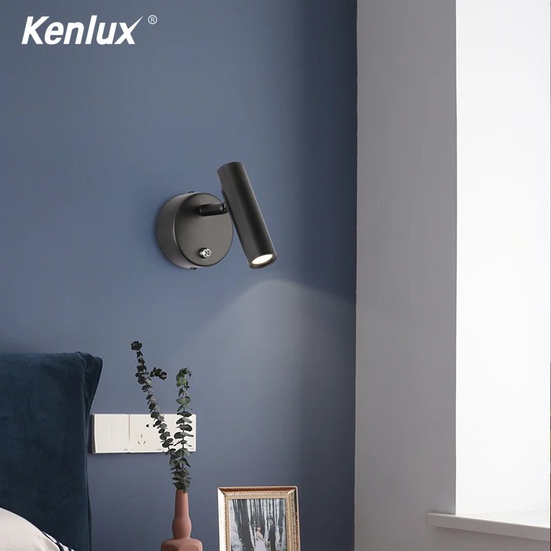 Светодиодный настенный светильник Kenlux с выключателем комнатное освещение для