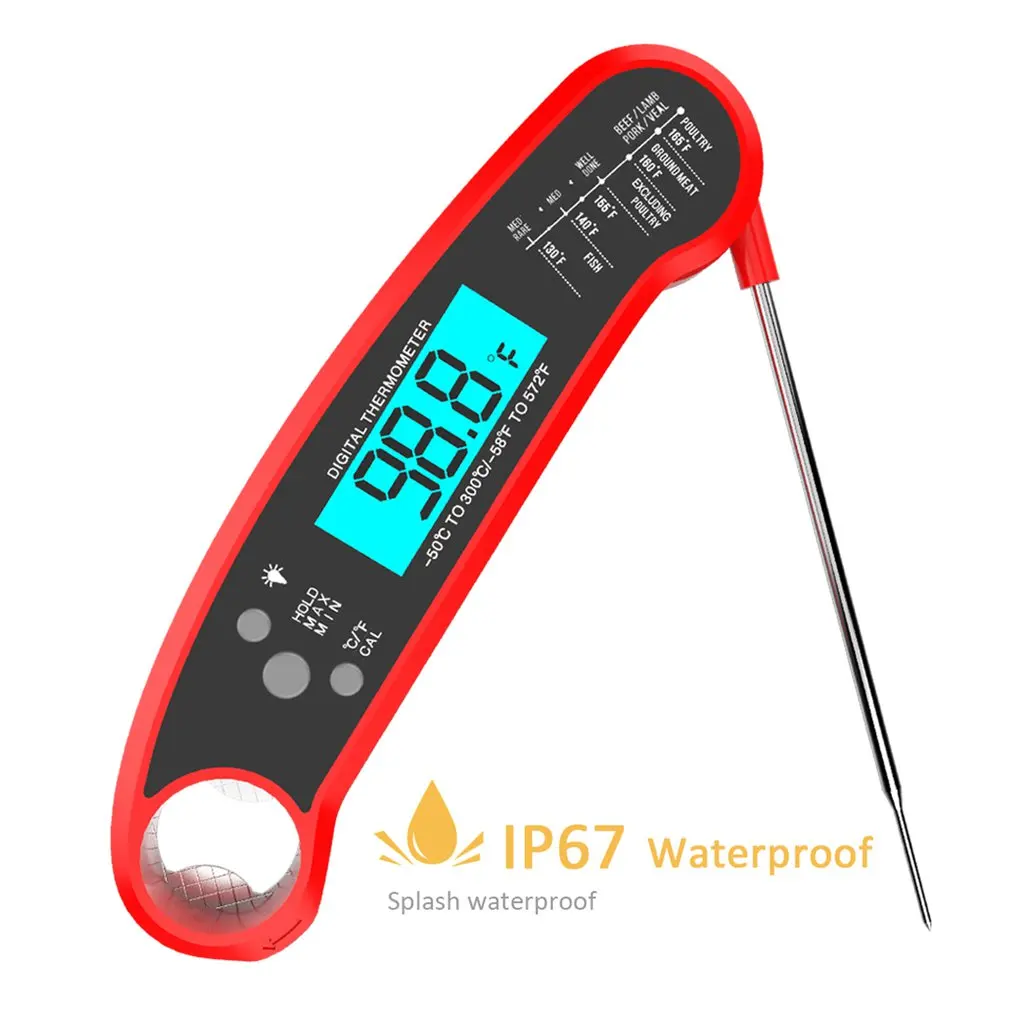 Автоматический цифровой термометр для барбекю водонепроницаемый мгновенного