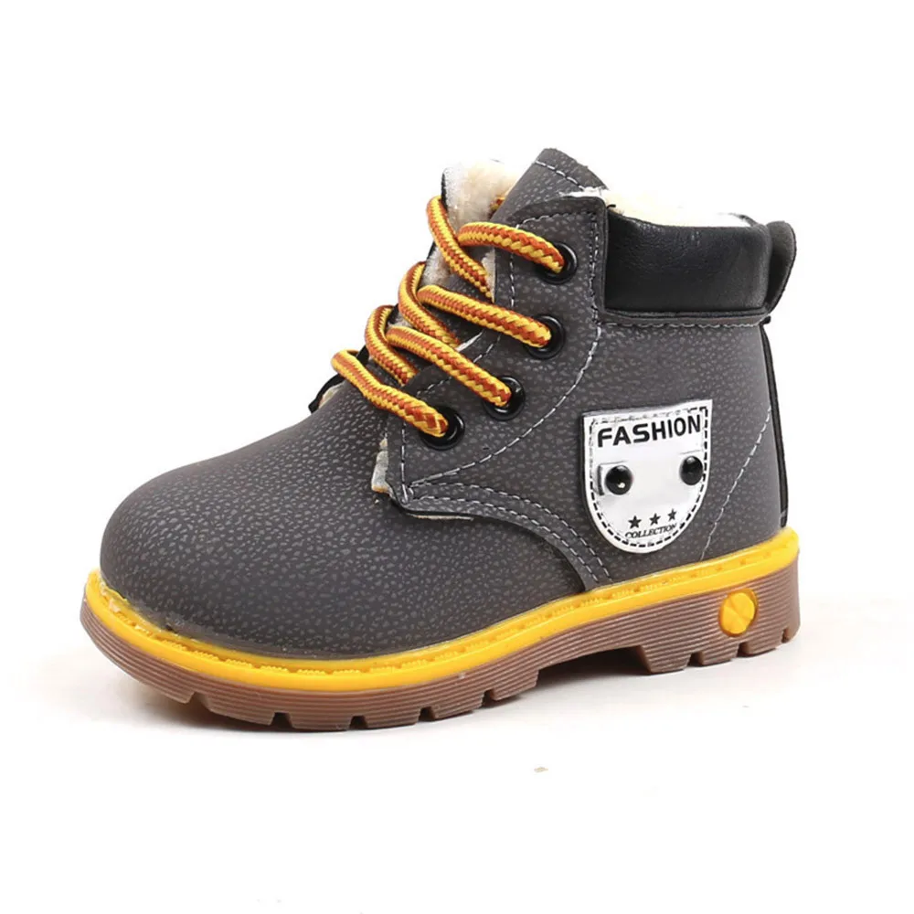 Зимние теплые детские ботинки удобные плюшевые для маленьких мальчиков и
