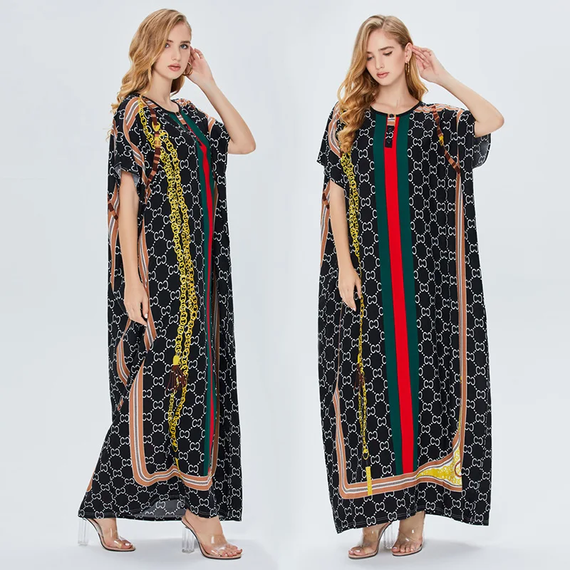 Мусульманский Модный женский Восточный кафтан, марокканские турецкие Абайи, кафтан, платье, исламское платье, большой халат с вышивкой, Пла...