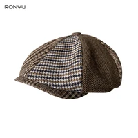 2021 autumn winter caps for men new men newsboy hats splicing octagon cap women casual gatsby hat bjm16