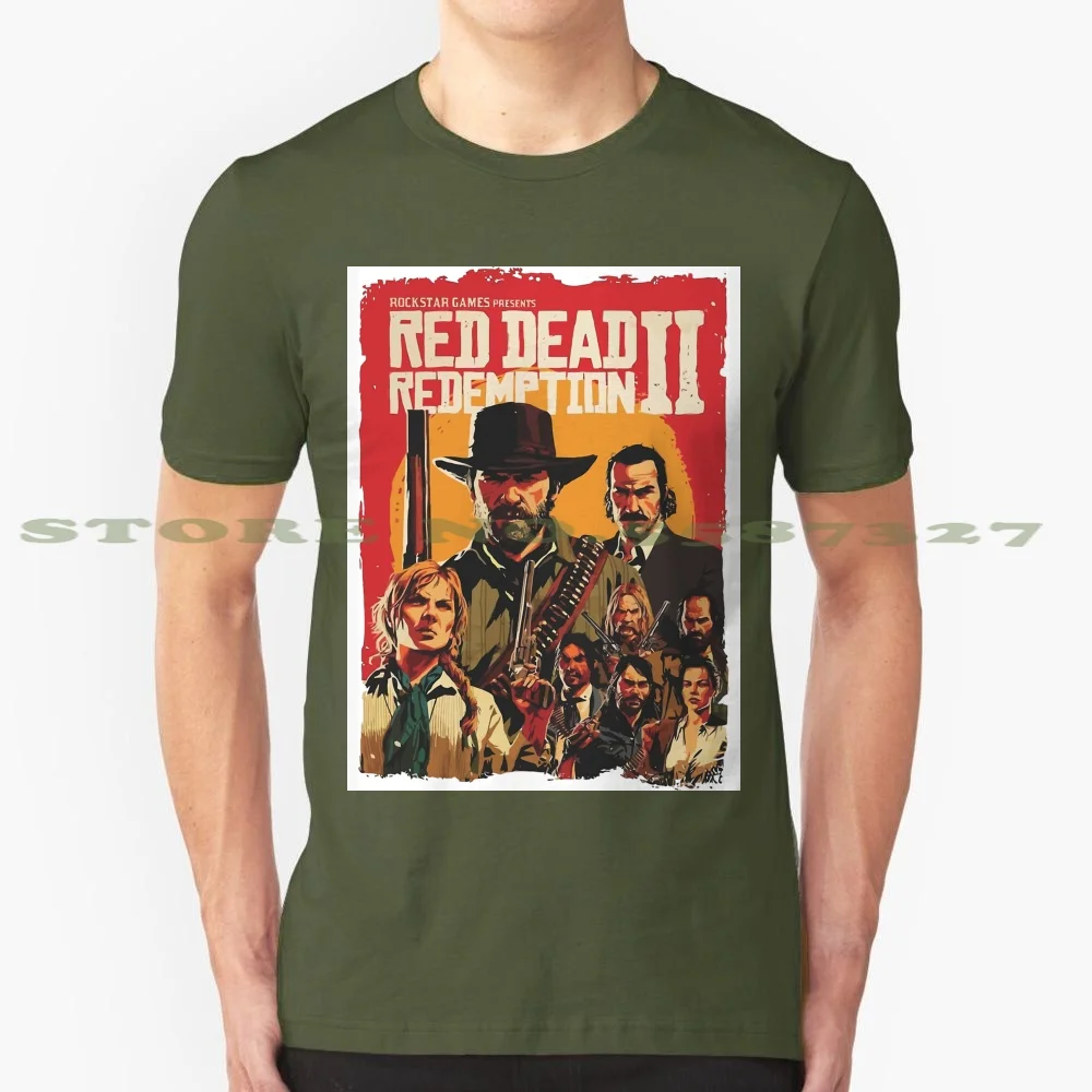 

Red Poster Cool Design Trendy T-Shirt Tee Red Logo Cowboy Dead Game Games Redemption Red Redemption 2 Rdr2 Arthur Morgan Gamng