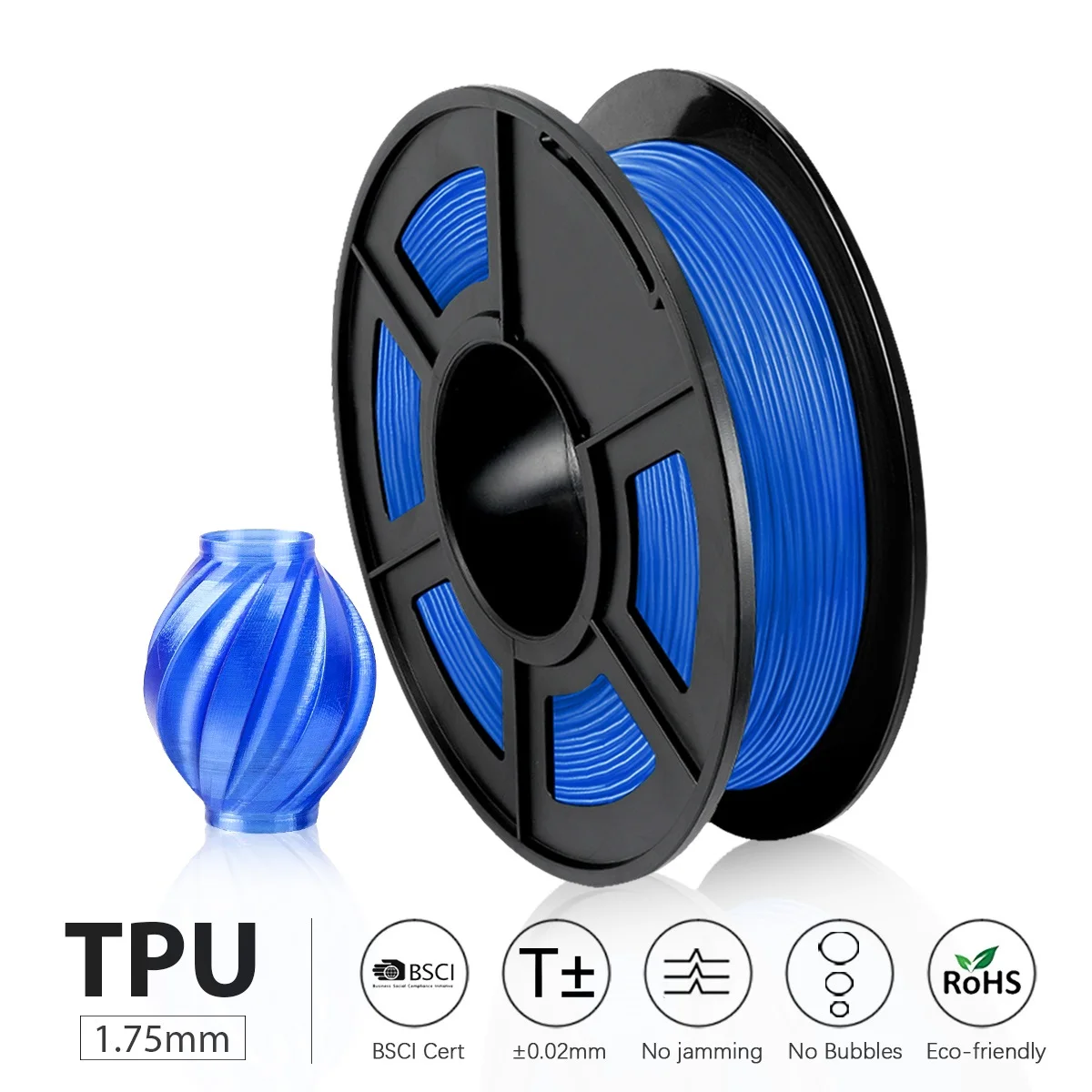 

AW 3D TPU Flexible 3D Printer Filament Best Seller Sumlibation 1.75mm Product Model With Good Stretchability Bright Color