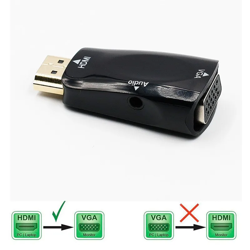 HDMI To VGA Converter Lightweight Compact 1080P 720P High Definition Plug-and-play For Computer Projector Accessories |