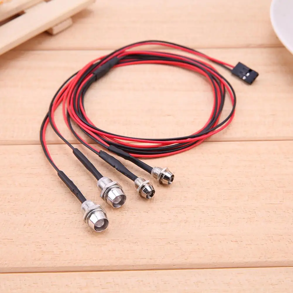 

RC Car 4 LEDs Light White Red Lamp Truck Part Replacement for TRAXXAS HSP 5mm & 3mm Headlamps 2 Red Light 2 White Light