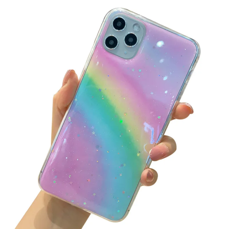

Gradient Epoxy phone case is suitable for iPhone11 12Pro Max mini X XR XS XSMax 8 7 6PluS anti-drop protective back cover
