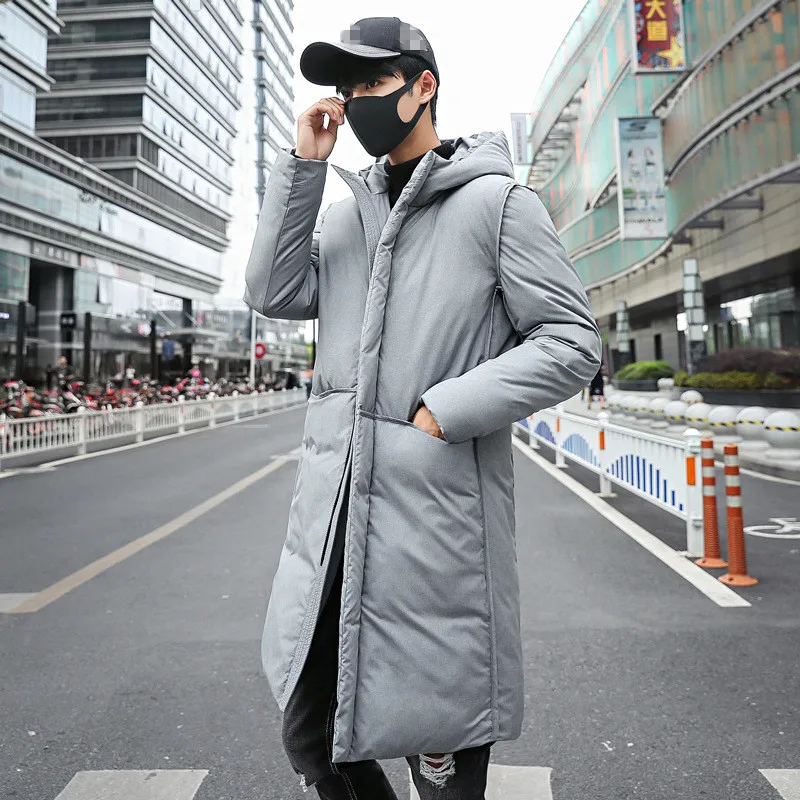 Мужская длинная куртка с хлопковой подбивкой модная повседневная парка высокого