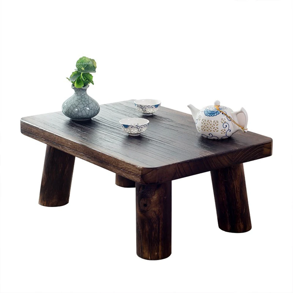 

Современный японский маленький стол с подоконником из массива дерева, маленький чайный столик для балкона, квадратный низкий деревянный ст...