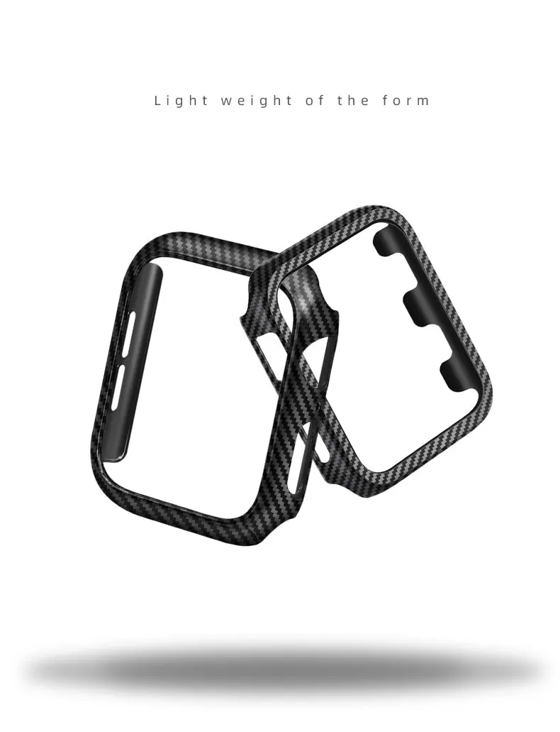 Чехол из углеродного волокна для Apple Watch 4, 5, 3, iWatch, ремешок 42 мм, 38 мм, 44 мм, 40 мм, защитный бампер, ультра тонкие линии, ремешок для часов