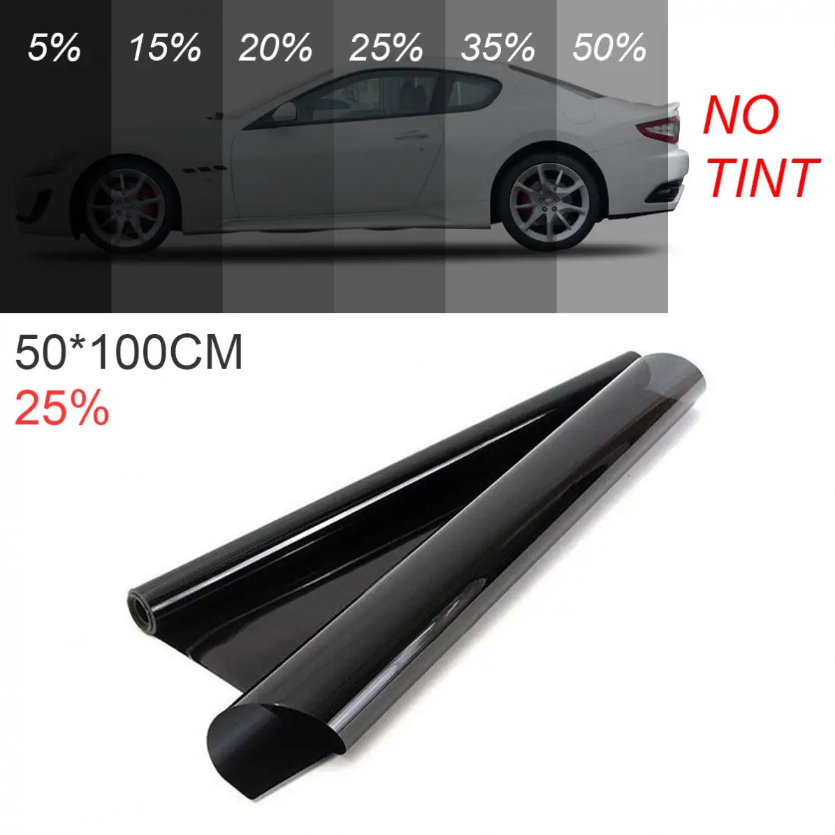 

25% Translucent 50 x 100CM Car window sticker Windshield Sun Shade Thickening UV Protection Side Window Film VLT Solar Stickers