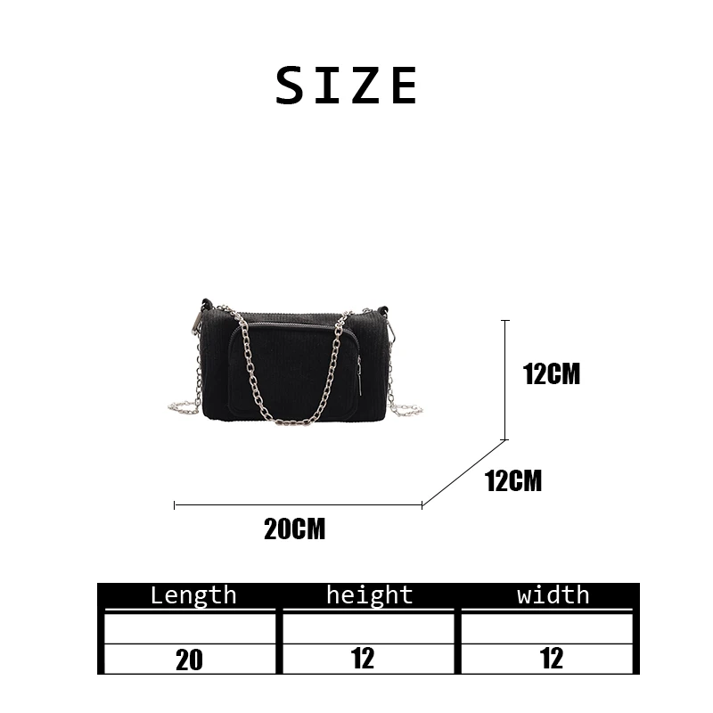 

Women Corduroy Bucket Bag Autumn Winter Ladies Vintage Versatile Chain Luxury Cashmere Texture Single Shoulder Bag 2020