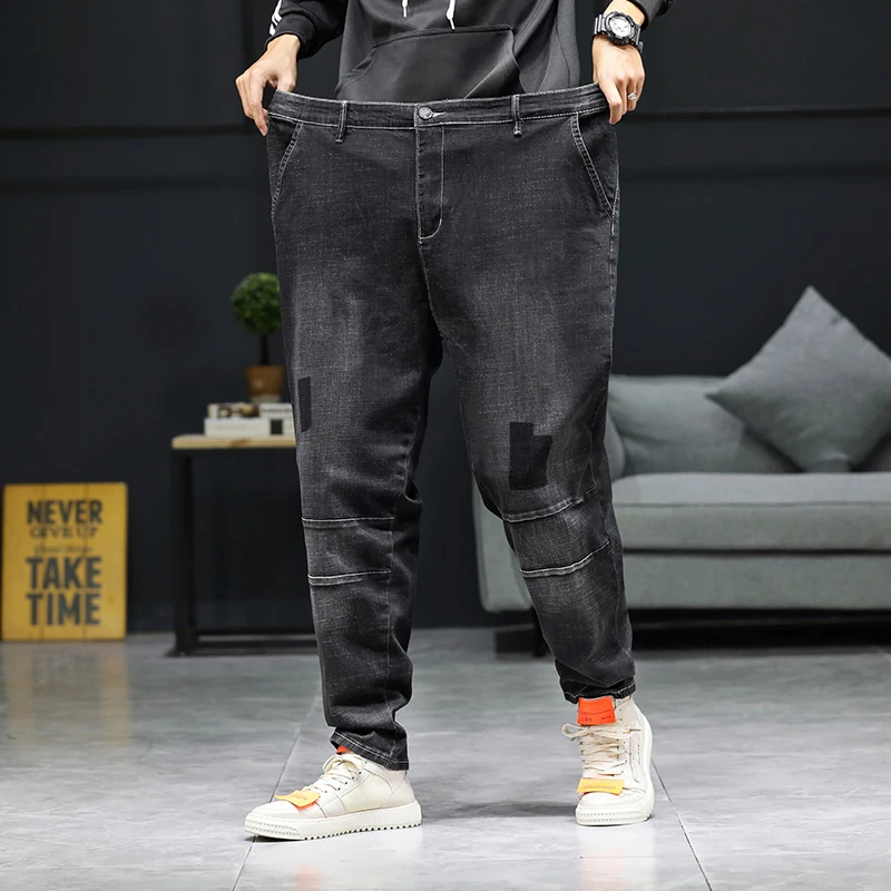 

28-46 Plus Size 2021 Summer High Quality Men's Baggy ripped solid Pants Cargo Male Casual Denim Fashion Mens Long Jeans Trousers