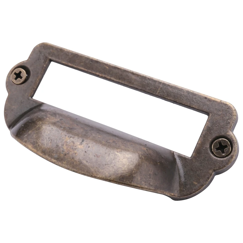 

New-16 Pieces 82X39mm Antique Bronze Card Holder Drawer Pull/Label Frames Card/Tag Pull/Cabinet Frame Handle/File Name Card Hold