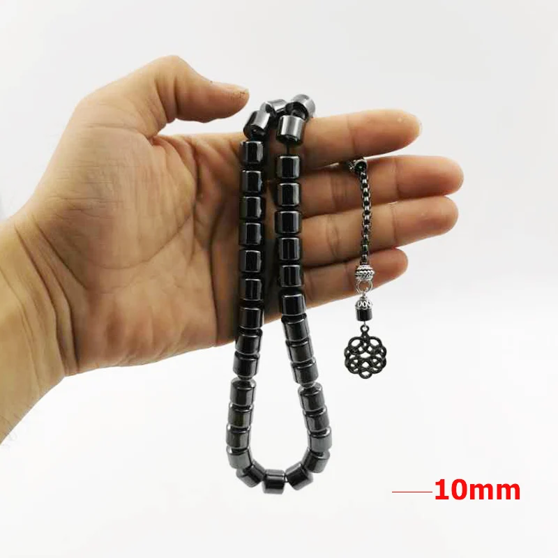 Натуральный гематитовый камень Tasbih способствует циркуляции крови misbaha 33 бусины