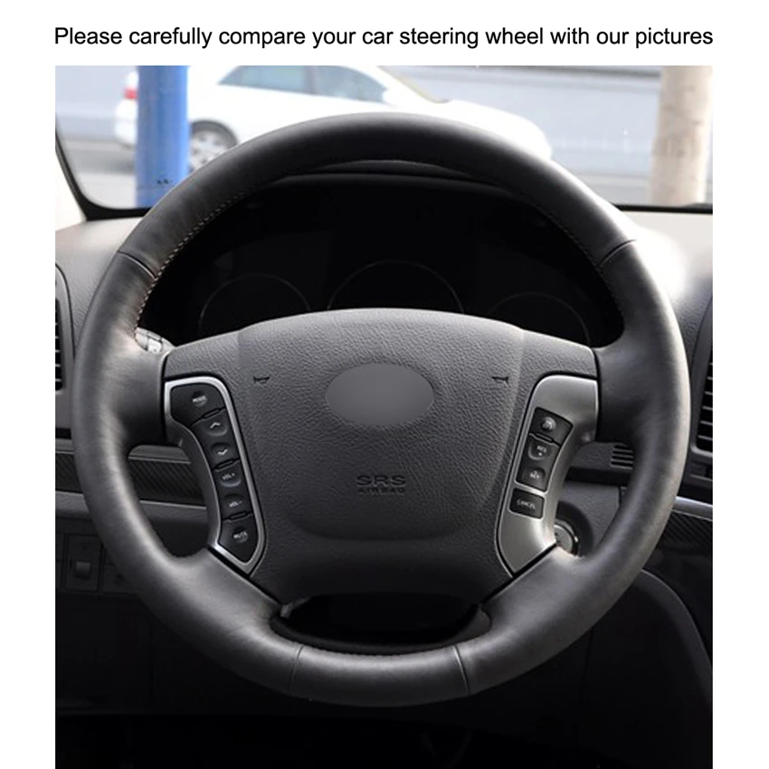 black pu artificial leather car steering wheel cover for hyundai santa fe 2006 2007 2012 h 1 starex 2008 2020 i800 2008 2019 free global shipping
