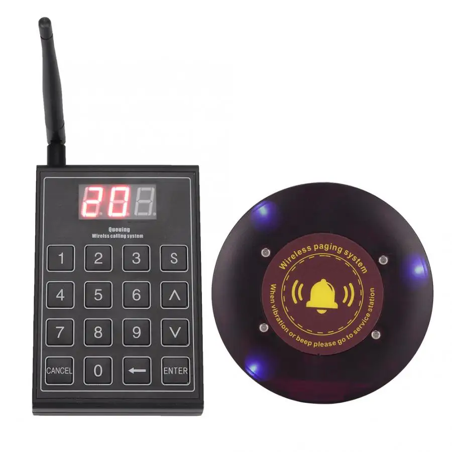 Новая система вызова Φ Беспроводная в очереди для ресторана + 20 гостевых пейджера