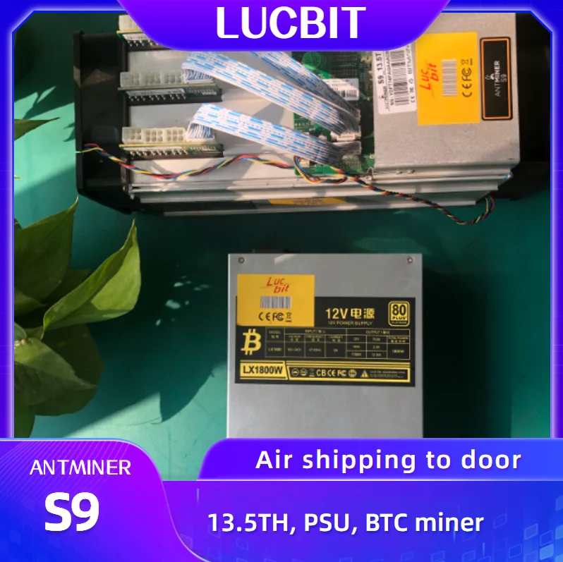 LUCBIT Used and Refresh Asic Miner Antminer s9 13.5th 14th Miner Bitcoin Mining Machine with PSU Fast Delivery
