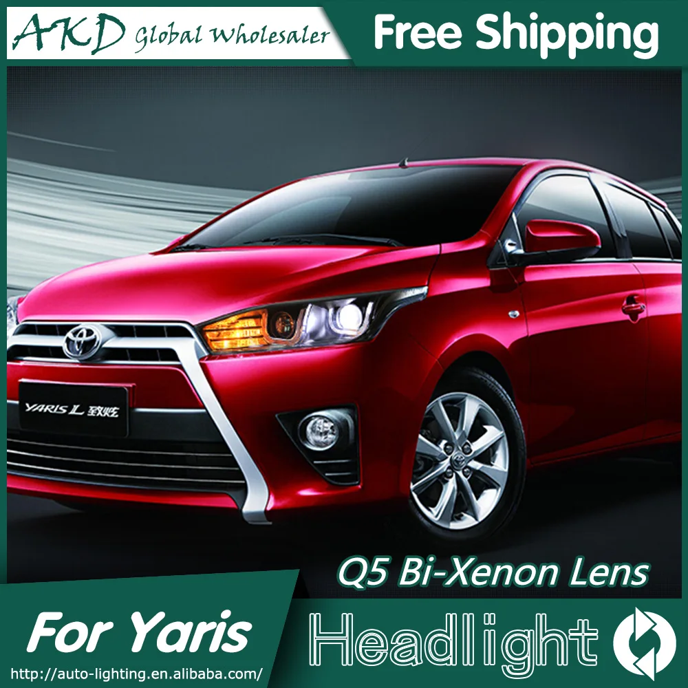 АКД автомобильный Стайлинг для Toyota Yaris фары 2014 2015 Новый светодиодный DRL Bi Xenon