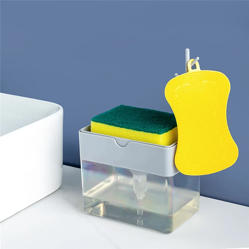 Диспенсер для мыла 2-in-1Sponge дозатор и губка Caddy держатель губки кухни дома