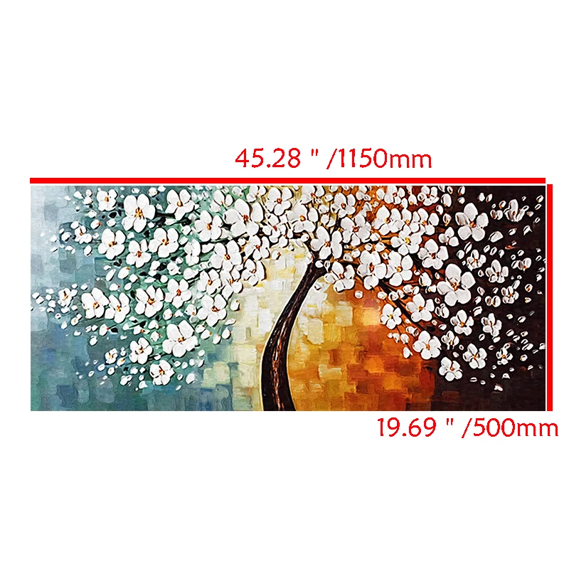 50x115cm Lucky Tree Abstract Oil Painting Decor Modern Wall Art Picture Flowers Poster Canvas for Living Room | Дом и сад