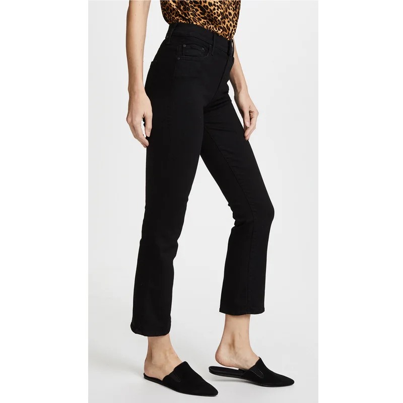 

2020 New Style Autumn Winter Fashion Versatile Classic Trendy Brand Commute Plush Ninth Pants Elastic Force Flared Jeans