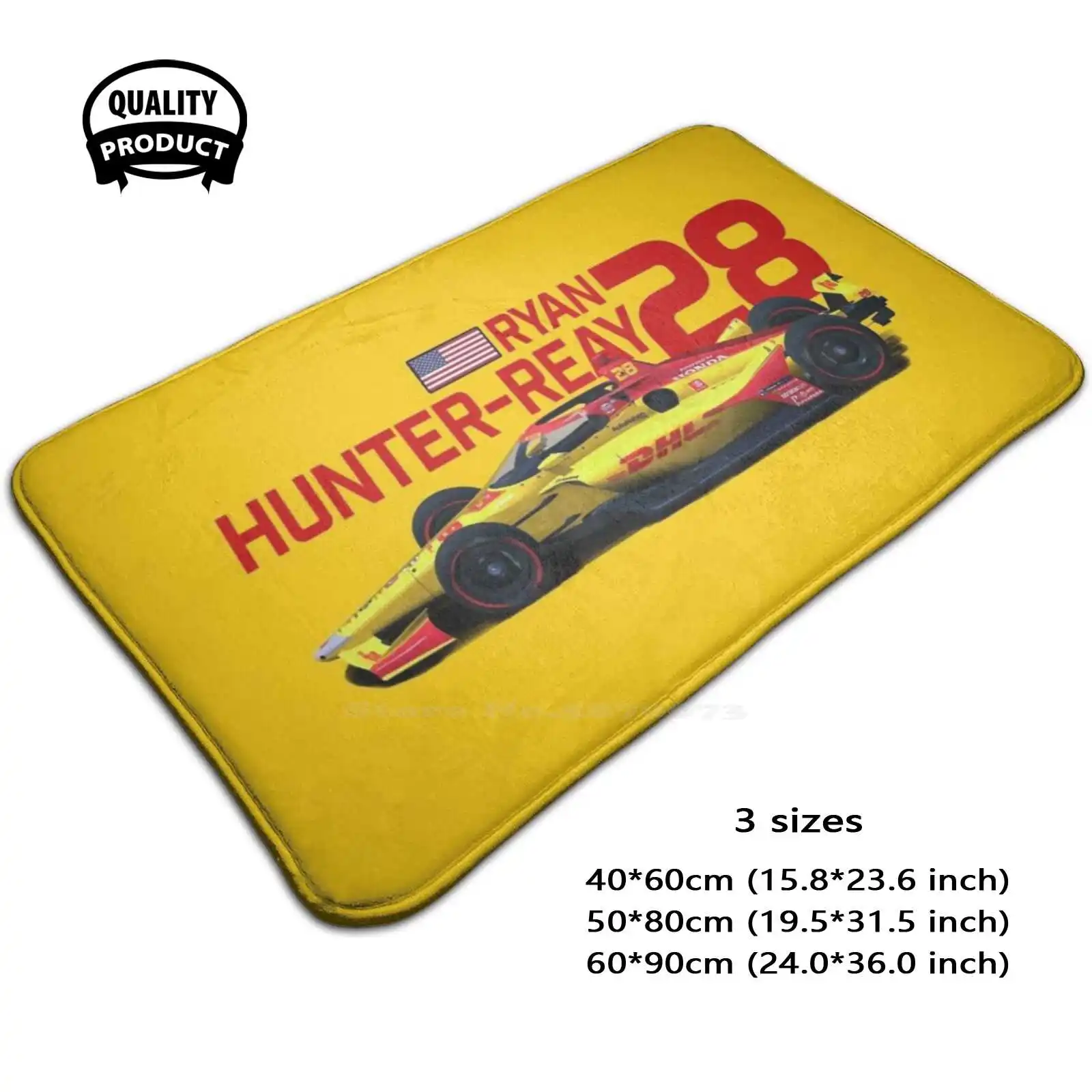 Rhr 2020 (Red Text On Gold) 3D Soft Non-Slip Mat Rug Carpet Foot Pad Winner Florida Fl American America Usa Car Race Racer |