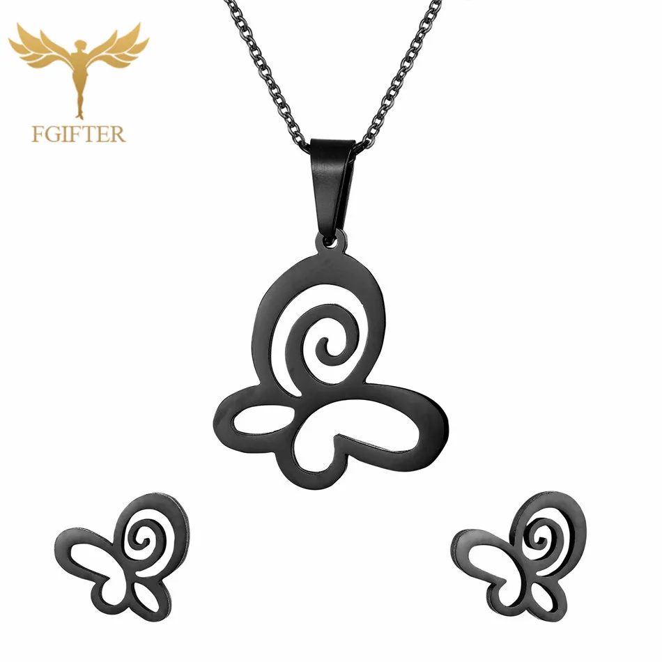 Jewelry Set Fgift, Детский комплект ювелирных изделий для девочек, серьги-гвоздики в виде лошади, ожерелье с подвеской, ювелирные изделия из нержавеющей стали, детский подарок - Окраска металла: Jewelry Set