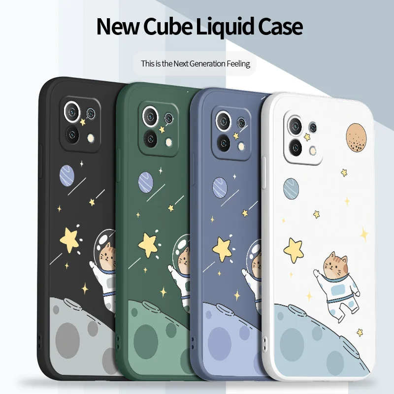 

Rectangle Lovely Pattern Phone Case For Xiaomi 10 10Pro 10Lite 10Ultra Xiaomi9 9Pro 9SE XiaomiCC9Pro Liquid Silicone Cover