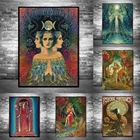Лунная богиня тайны, Психоделическое Таро, плакат, напечатанная богемная Цыганская художественная фигурка, плакаты и принты для украшения спальни девушки