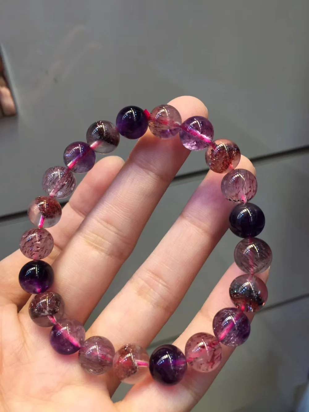 

9mm Natural Lepidocrocite Rutilated Quartz Bracelet Super 7 Stone Woman Man Healing Round Beads Bracelets AAAAA Certificate