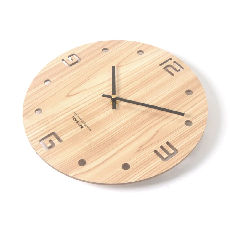 

12 Inch Solid Wooden Wall Clock Living Room Simple Modern Home Silent Vintage Rustic Country Quartz Clocks Minimalist Decoration