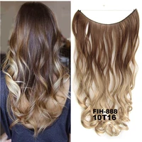 24inch 50grams 100grams synthetic hair extension gradual color brown gray blonde string hairpieces extensions