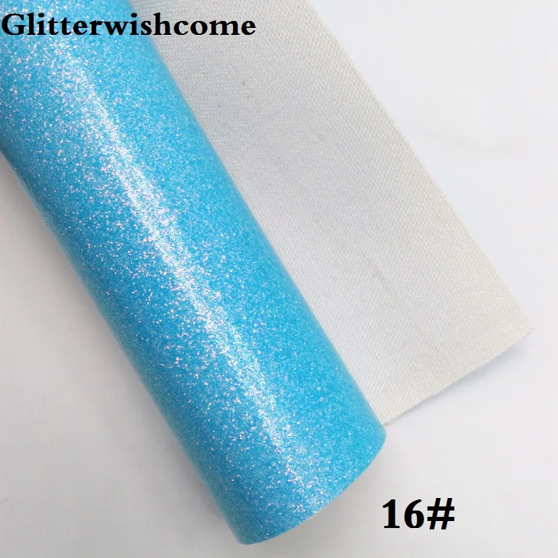 16 Glitterwishcome 30X134 см мини-рулон блестящая ткань винил для бантов гладкая блестящая кожа ткань искусственная кожа для бантов, GM200 - Цвет: 16