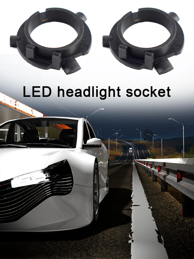 2pcs LED H7 Bulb Holder Adapter for Hyundai Veloster i30 H7 LED headlight headlamp H7 base adapter for KIA K4 K5 Sorento CEED images - 6